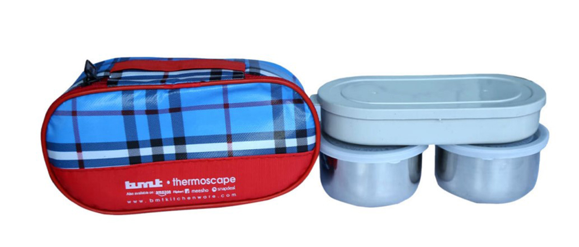 Ss Electronic Lunch Box - Stainless Steel, 3-tier Divided Design, Leak Proof, Ideal For School And Office Use, Easy To Clean And Maintain