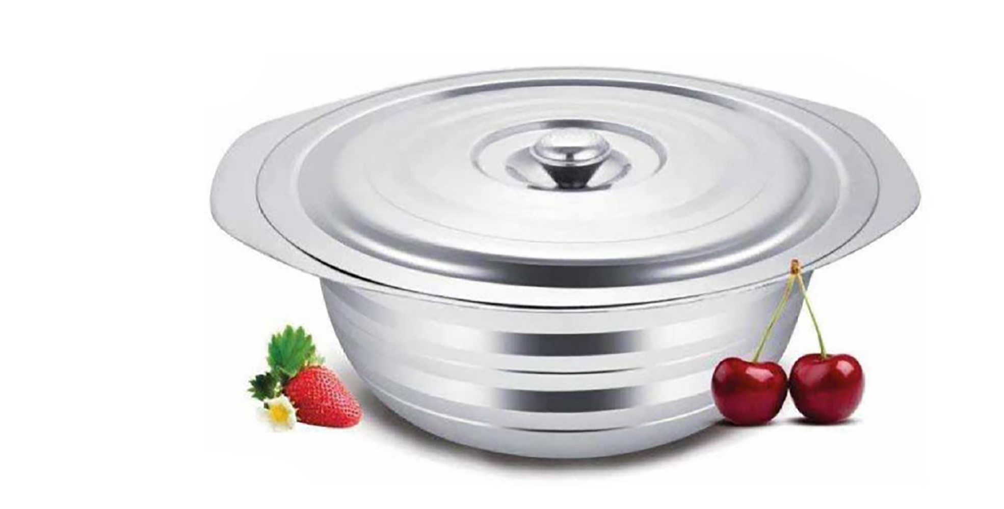 Ss Cherry Box Casserole - Stainless Steel & Glass Construction | Large Capacity, Versatile Design With Lid For Easy Serving And Storage