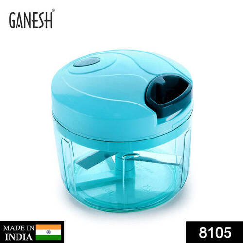 Ganesh Quick Vegetable Chopper (1 Unit Chopper)(725 Ml) - Steel Blade, Plastic Body | Easy Manual Operation For Quick Vegetable And Fruit Chopping