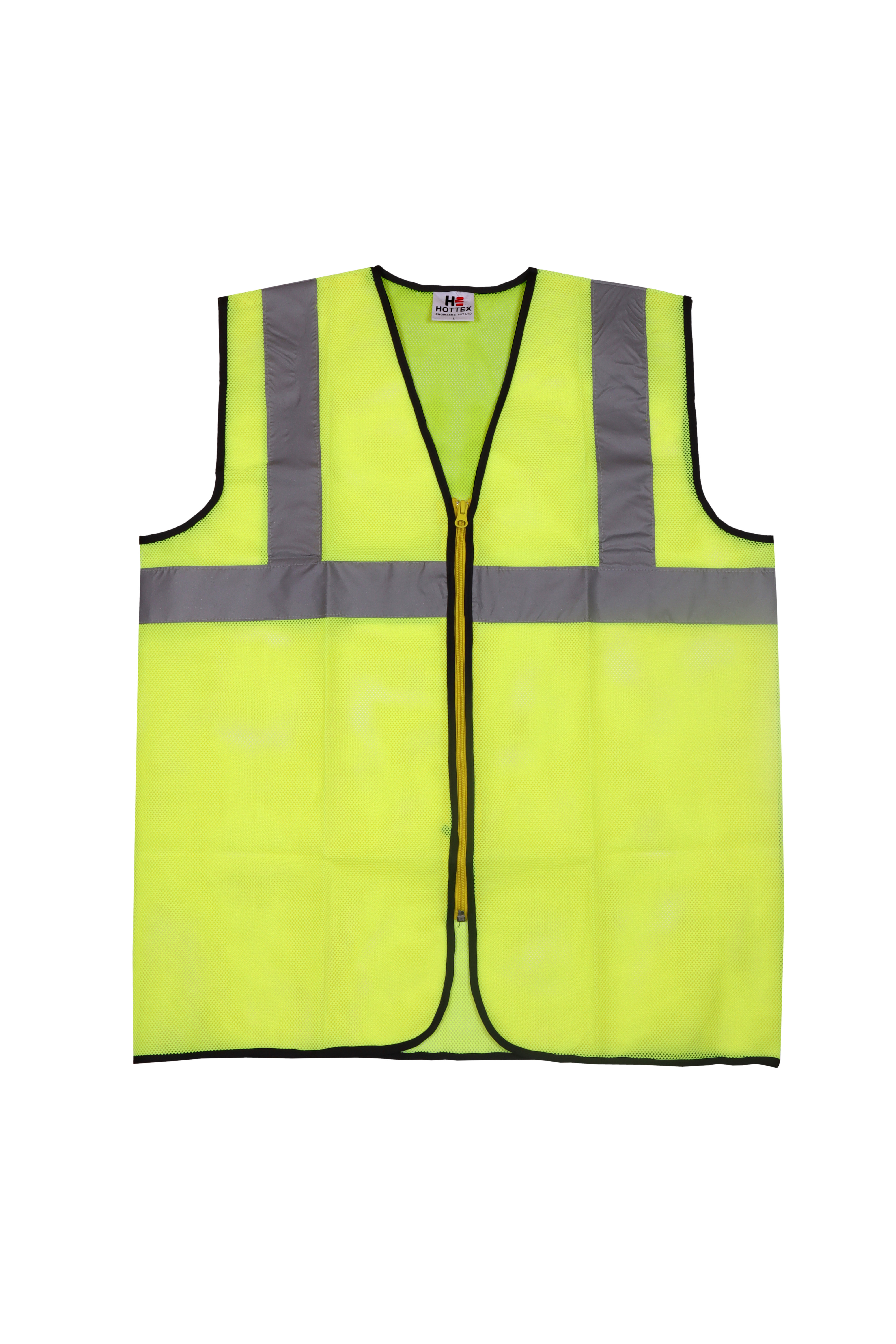 Safety Reflective Jacket - Net Material, All Size Options, Green/orange Colors, 1/2/3 Inch Reflective Tape, Chain/velcro Attachment, Waterproof, Reusable Features