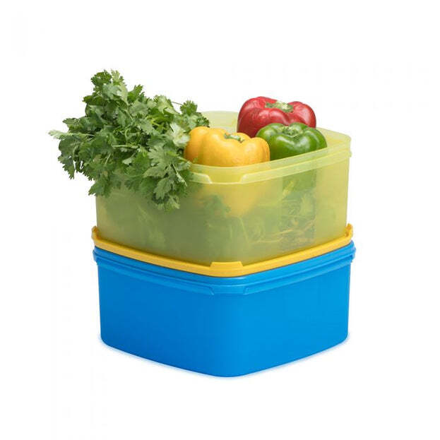 Reusable Airtight Food Storage Plastic Container Set - Plastic, 4 Pieces, Multicolor | Easy-open Tabs, Stackable, Microwave & Freezer Safe