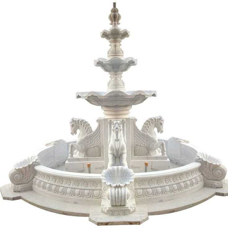 Stone White Marble Outdoor Fountain