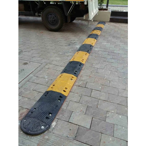 Soft PVC Speed Breaker - 500 x 350 x 50 mm, Yellow and Black Color, 20 Ton Load Capacity, 1 Year Warranty