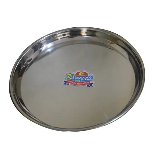 Stainless Steel Dinner Plate - Color: Silver
