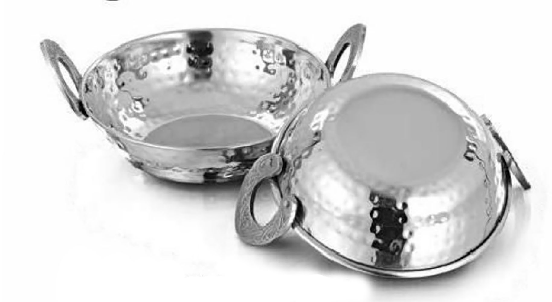 Ss Serving Karahi - Stainless Steel, 10-piece Set, Includes Blue Handles | Durable, Rust-resistant, Induction-compatible, Dishwasher-safe