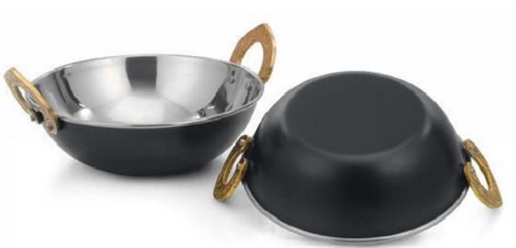 Serving Karahi - Stainless Steel 10-piece Set With Blued Handle | Durable, Dishwasher Safe, Induction Compatible, Rust-resistant Features