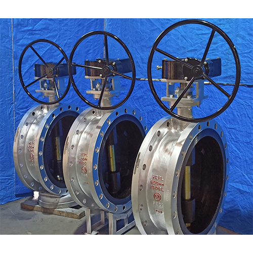 Blue Flanged Butterfly Valve