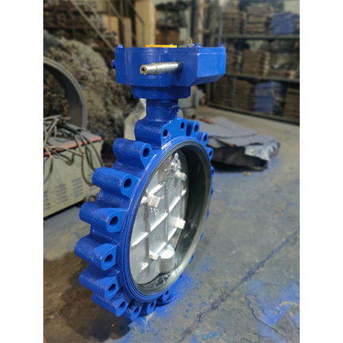Blue Flanged Butterfly Valve
