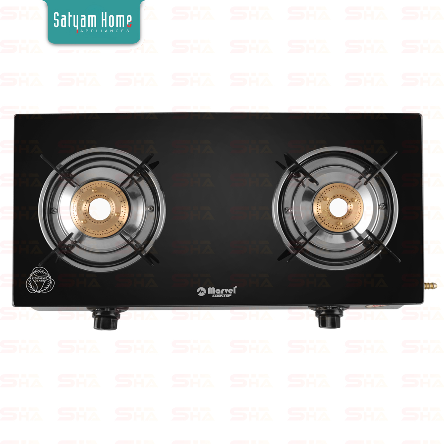 2 Burner Crystal Black Nano Glass With Ss Frame - Titan Ss 2401