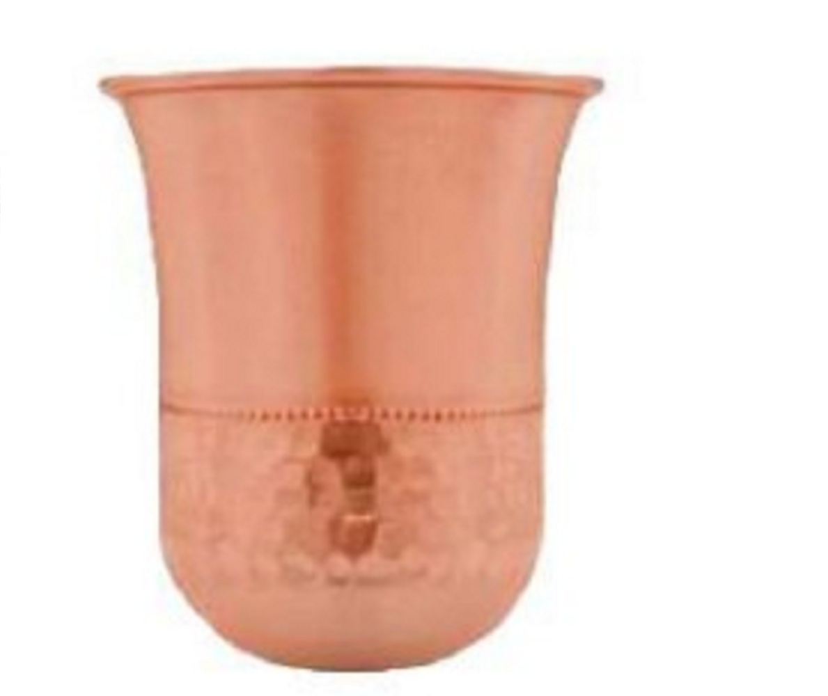Copper Vintage Glass - Handcrafted Copper Bottle With Matching Glass | Antimicrobial, Sleek Ergonomic Design, Ideal For Beverages