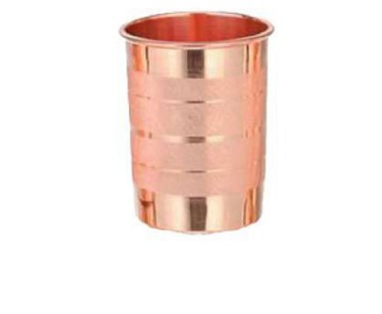 Copper Vintage Glass - Handcrafted Copper Bottle With Matching Glass | Antimicrobial, Sleek Ergonomic Design, Ideal For Beverages