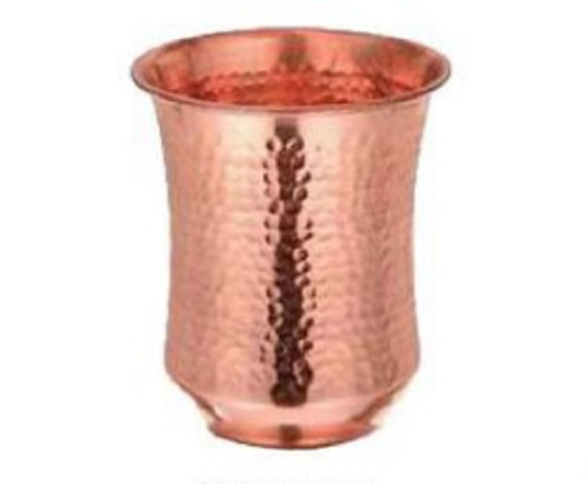 Copper Juicee (Glass) - Handcrafted Copper Bottle & Complementing Glass Set | Elegant Design, Antimicrobial Properties, Keeps Beverages Cold