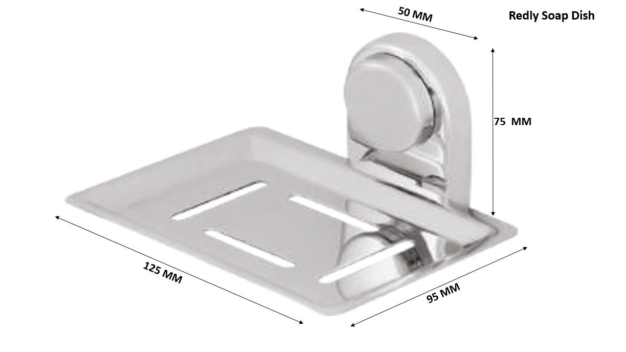Redly Soap Dish - Stainless Steel 50x75x90 Mm Mirror Finish Rectangular Shape | High-grade Ss 2004 With Pvd Coating For Enhanced Durability