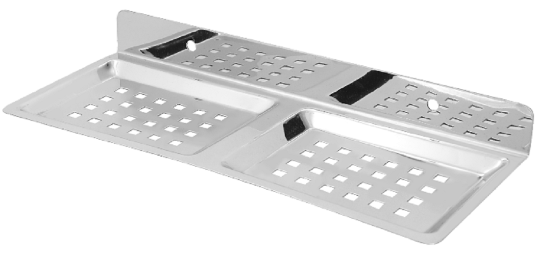 Benz Double Soap Dish - Stainless Steel, 25 Mm X 100 Mm X 255 Mm, Mirror Finish | Rectangular Design, High Grade Ss 1203 With Pvd Coating