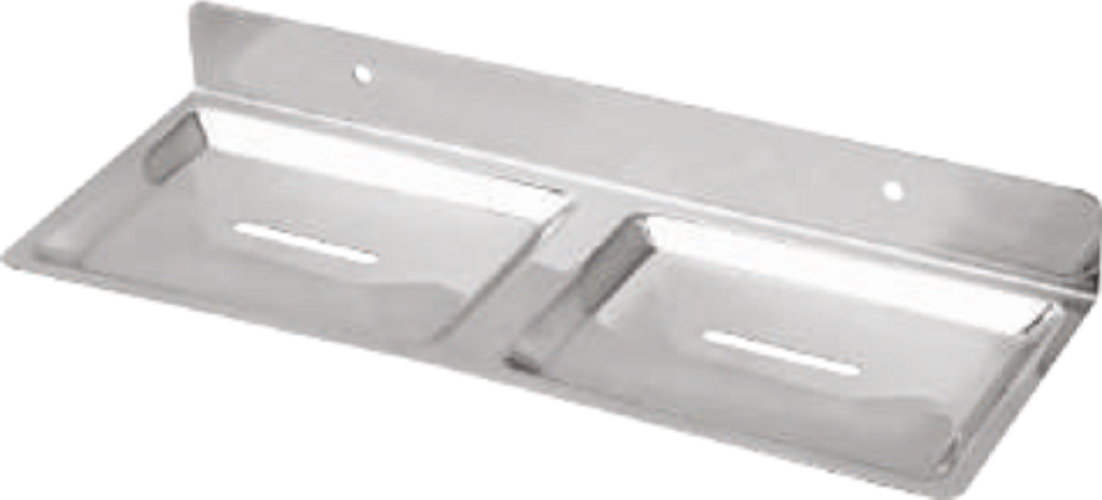 Benz Double Soap Dish - Stainless Steel, 25 Mm X 100 Mm X 255 Mm, Mirror Finish | Rectangular Design, High Grade Ss 1203 With Pvd Coating