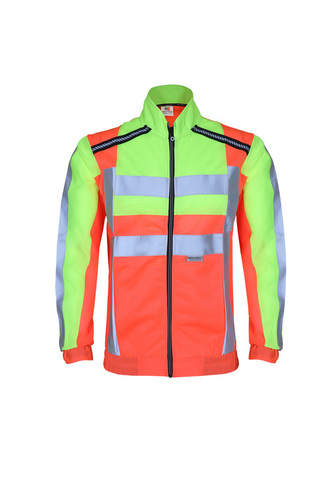 Multicolor Reflective Safety Orange Cotton Jacket