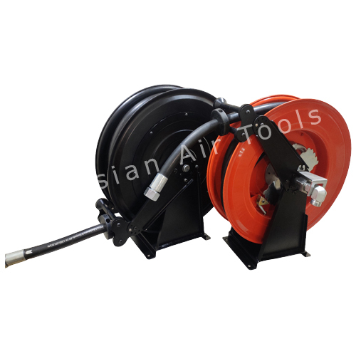 Industrial Fuel Hose Reel - Color: Black & Red