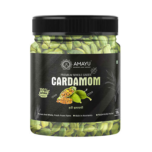 100 gm Whole Green Cardamom - Raw Processing, First Class Grade | Unique Sweet Flavor, Strong Aroma, Ideal for Baking and Cooking