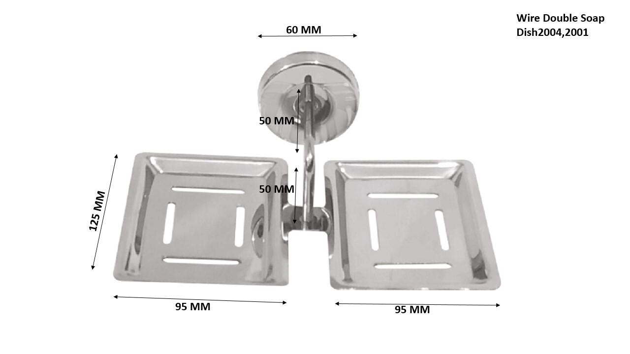 Wire Double Soap Dish - Stainless Steel Ss 2004, 50mm X 60mm X 90mm | Durable Wire Mesh Design For Quick Drying And Easy Cleaning