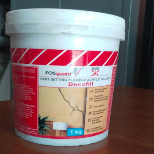 Decofill Sealent - 1kg Plastic Packaging, White Color | Crack Filler For Effective Gap Sealing And Surface Repair