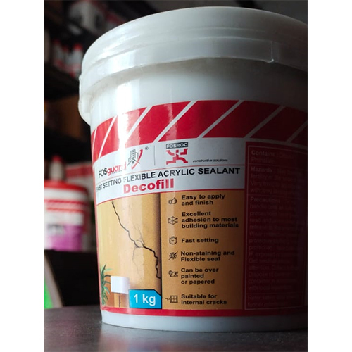Decofill Sealent - 1kg Plastic Packaging, White Color | Crack Filler For Effective Gap Sealing And Surface Repair