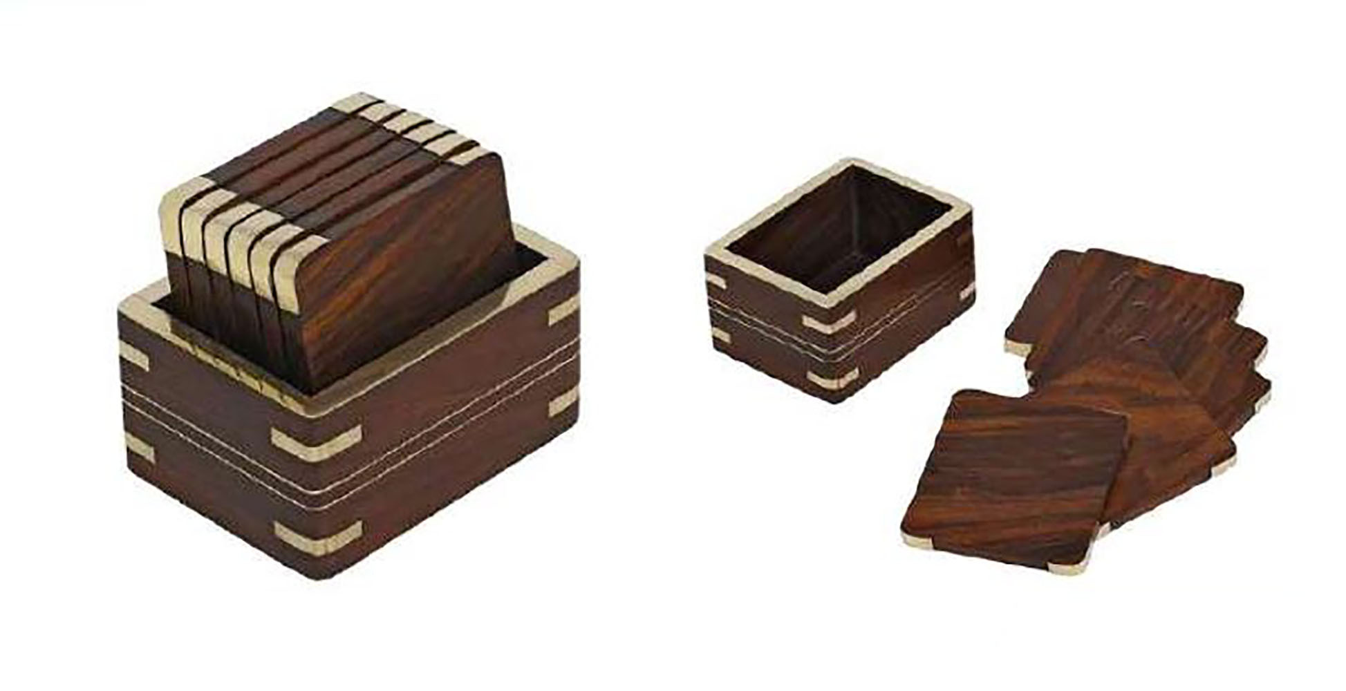 Wood Coaster - Premium Quality Wood & Metal Fusion | Rustic Design, Ideal For Home Decor, Versatile Use In Dining And Events