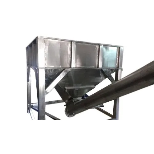 Gray Inclined Stainless Steel Screw Conveyor