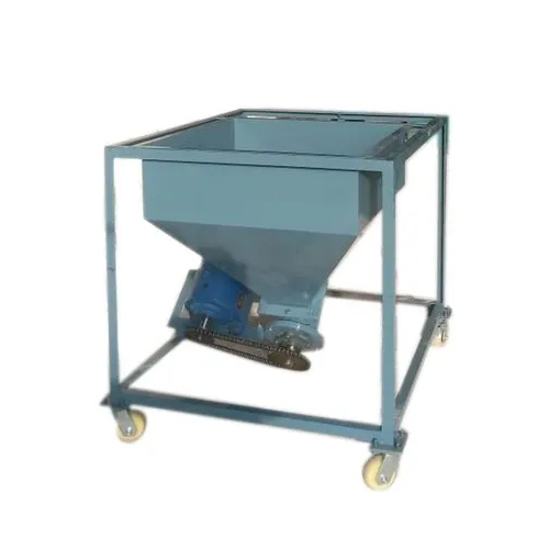 Blue Inclined Industrial Screw Conveyor