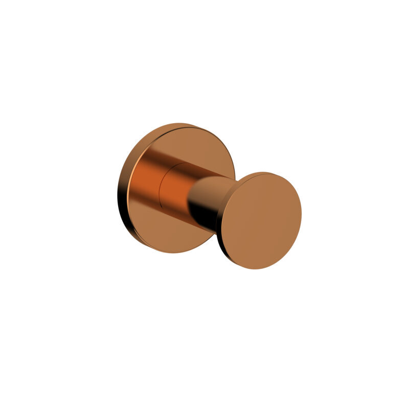 Gold Robe Hook Single H2o - Brass Material, 42mm Size | Glossy Finish In Rose Gold, Gold Pvd, French Gold - Wall Mounted Design