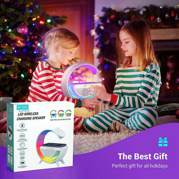 3-in-1 Multi-function Led Night Lamp With Bluetooth Speaker Wireless Charging For Bedroom For Music Party And Mood Lighting - Perfect Gift For All Occasions Blootuth Speaker (Media Player) (1393)