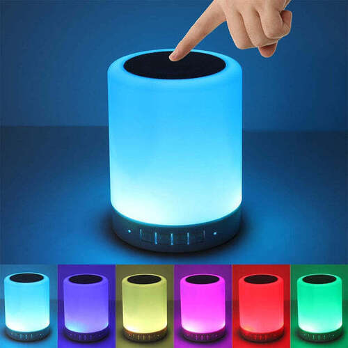 All-in-one Wireless Speaker - 10x10x13 Cm, Multi Color | Bluetooth Music Player, Touch Led Night Light, Ideal Gift For All Ages