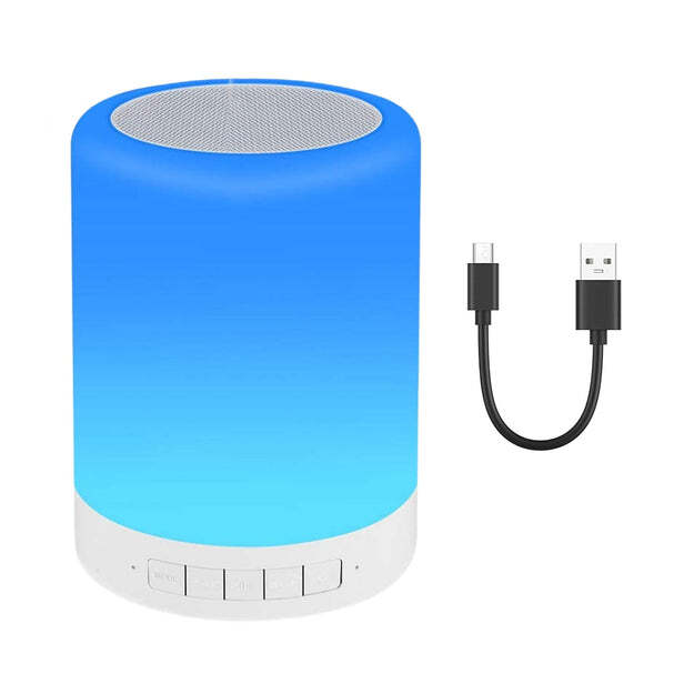 All-in-one Wireless Speaker - 10x10x13 Cm, Multi Color | Bluetooth Music Player, Touch Led Night Light, Ideal Gift For All Ages