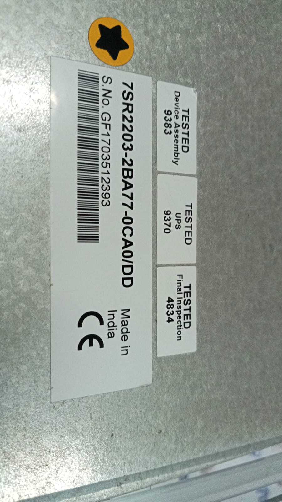 Siemens 7sr2203-2ba77-0ca0/dd Relay