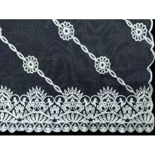 Ladies Designer Net Dupatta - Lightweight Net Fabric , Exquisite Embroidery Patterns In Bright White, Washable Design For Summer Events