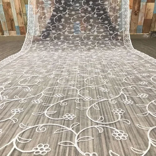 Ladies Designer Net Dupatta - High Quality Net, Customized Sizes | Elegant Embroidery, Washable, Ideal For Summer Occasions