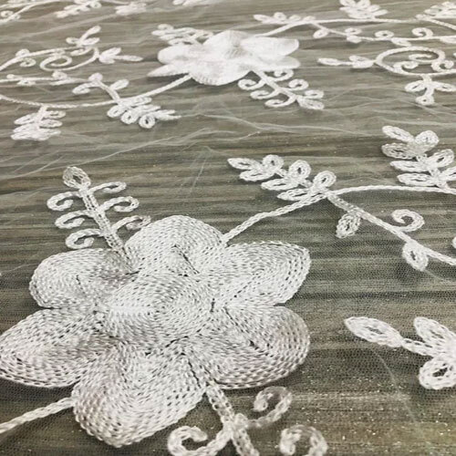 White Color Fancy Net Dupatta - High-quality Net Fabric, Customized Sizes, Embroidered Design, Easy To Maintain, Ideal For Summer Ethnic Wear