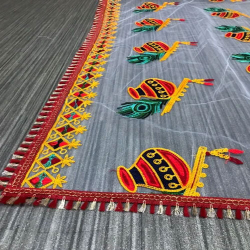 Multicolor Matuki Designer Net Dupatta
