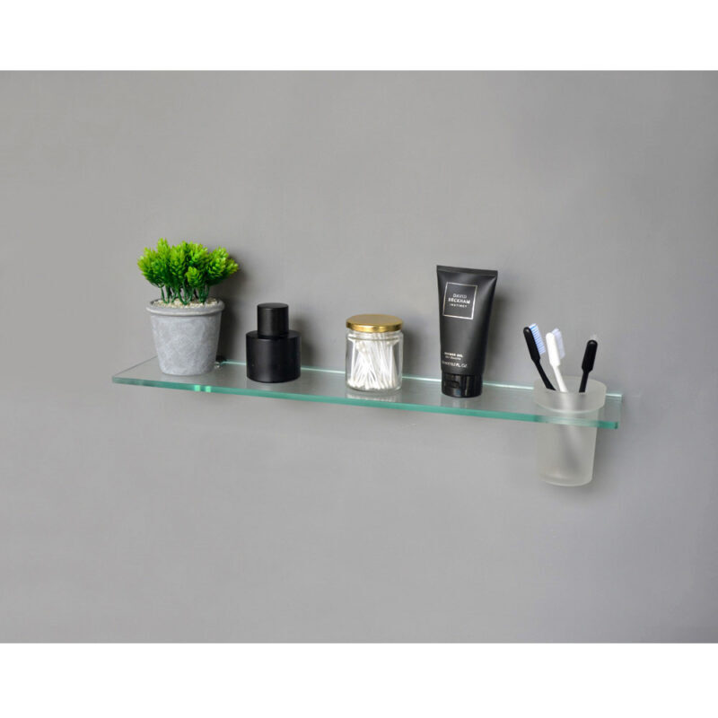 Glass Shelf With Tumbler-h2o - Color: Silver Rg