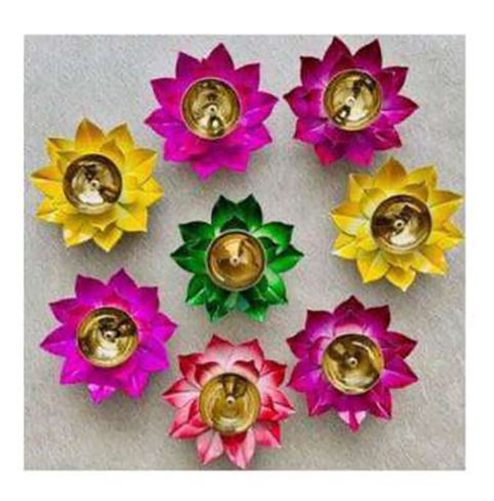 Iron Diya Tea Light - Decorative Stainless Steel Design | Elegant Hanging Holder For Tealights, Ideal For Pooja And Living Room Decor