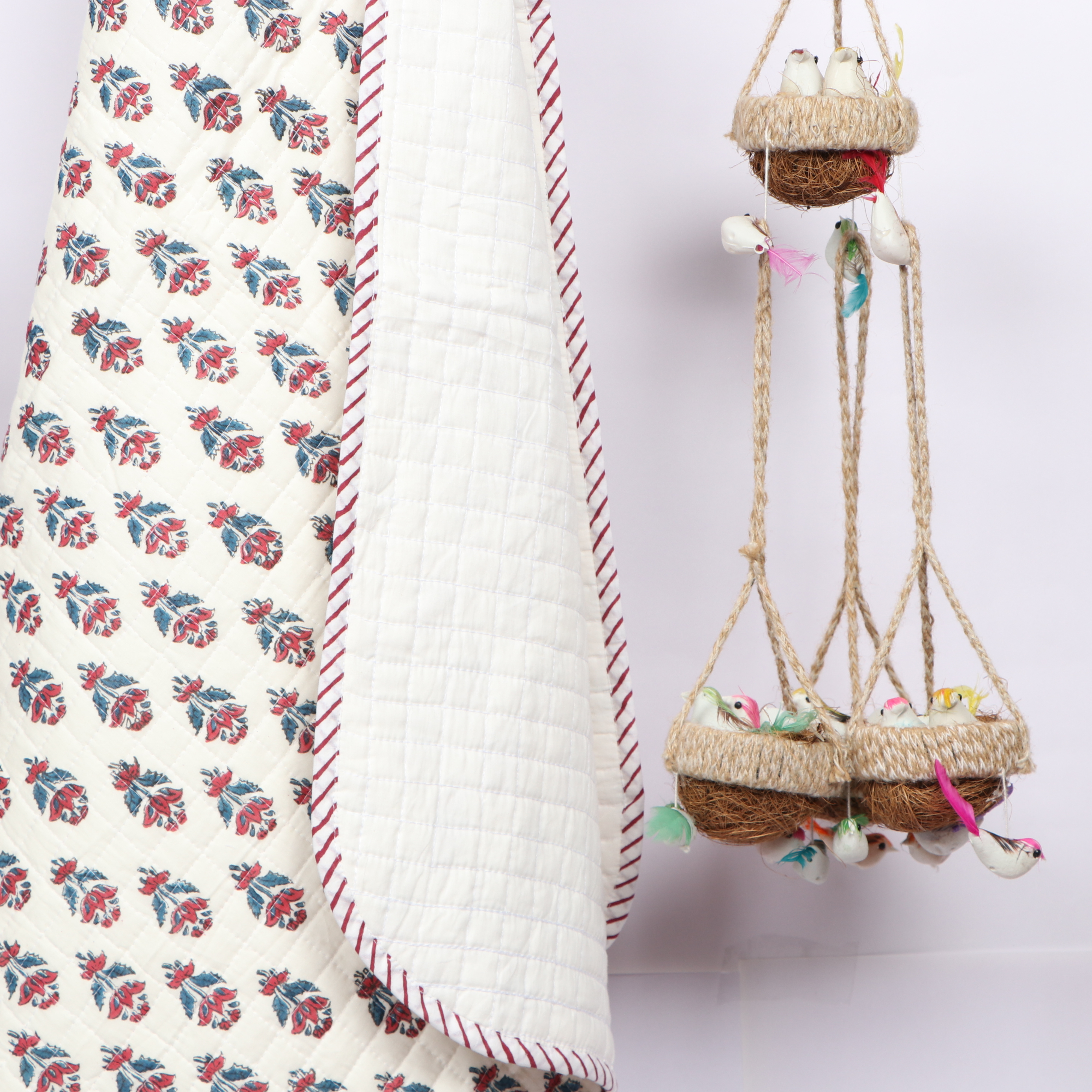Hand Block Printe Baby Quilt