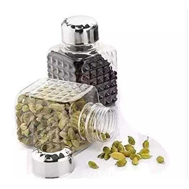 All New Square 24 Bottle Design 360 Degree Revolving Spice Rack Container Condiment Pieces Set Square Small Container (5504)