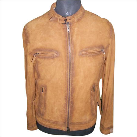 भूरा स्यूड चमड़े का जैकेट