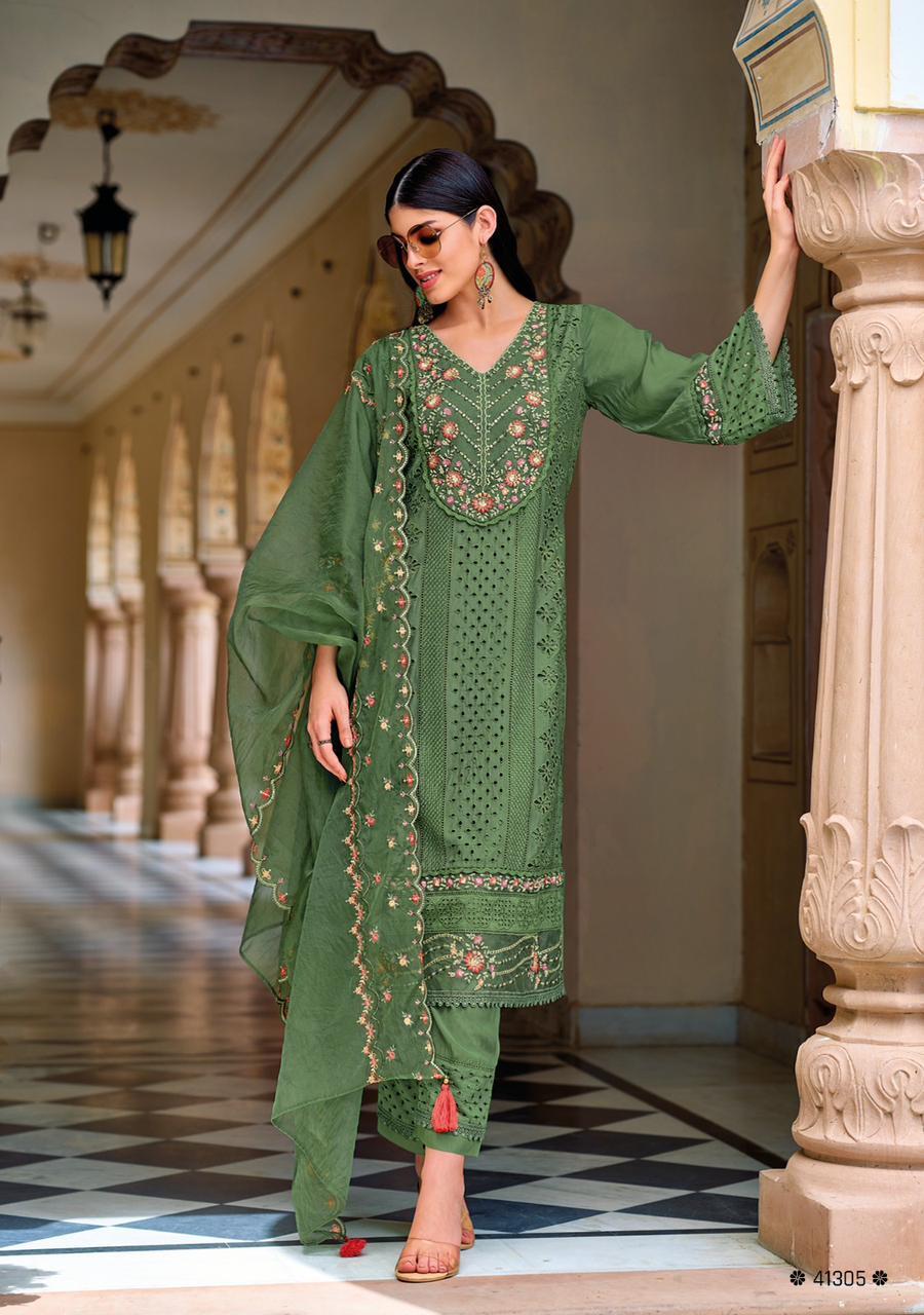 Premium Luxury Pakistani Collection - Pure Cotton & Viscose Muslin, Embroidered 3-piece Suit With Handwork & Laces, Breathable & Quick Dry, Available In Multiple Sizes And Colors
