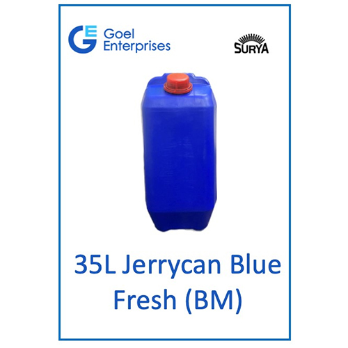35l Jerry Can - Rigid Plastic, 14 X 8 X 20 Inches, Blue Color, Lightweight Design