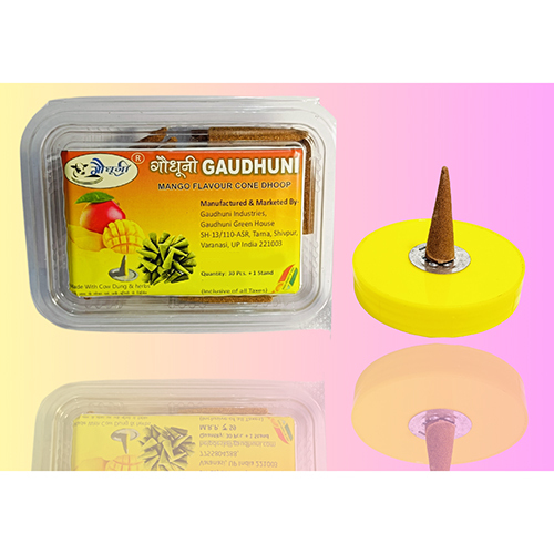Mango Cone Dhoop Set Of 30 Pcs - Eco-Friendly Brown Herbal Fragrance, Small Rough Cone Shape | Aromatic & Religious Use, Indian Style