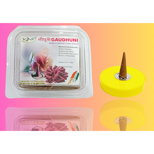 Rose Cone Dhoop Set Of 12 Pcs - Solid Herbal Fragrance, Small Rough Brown Cones | Eco-Friendly, Insect Resistant, Aromatic & Religious Use