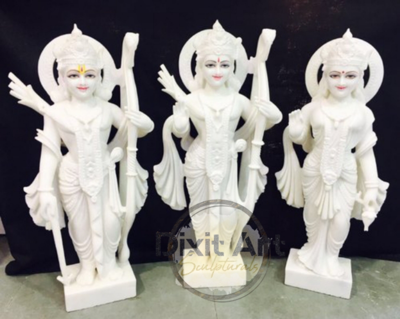 Marble Ram Darbar Statue - Customizable Sizes, Handmade With Finest Quality Marble | Elegant Finishing, Various Art Poses, Hinduism Theme