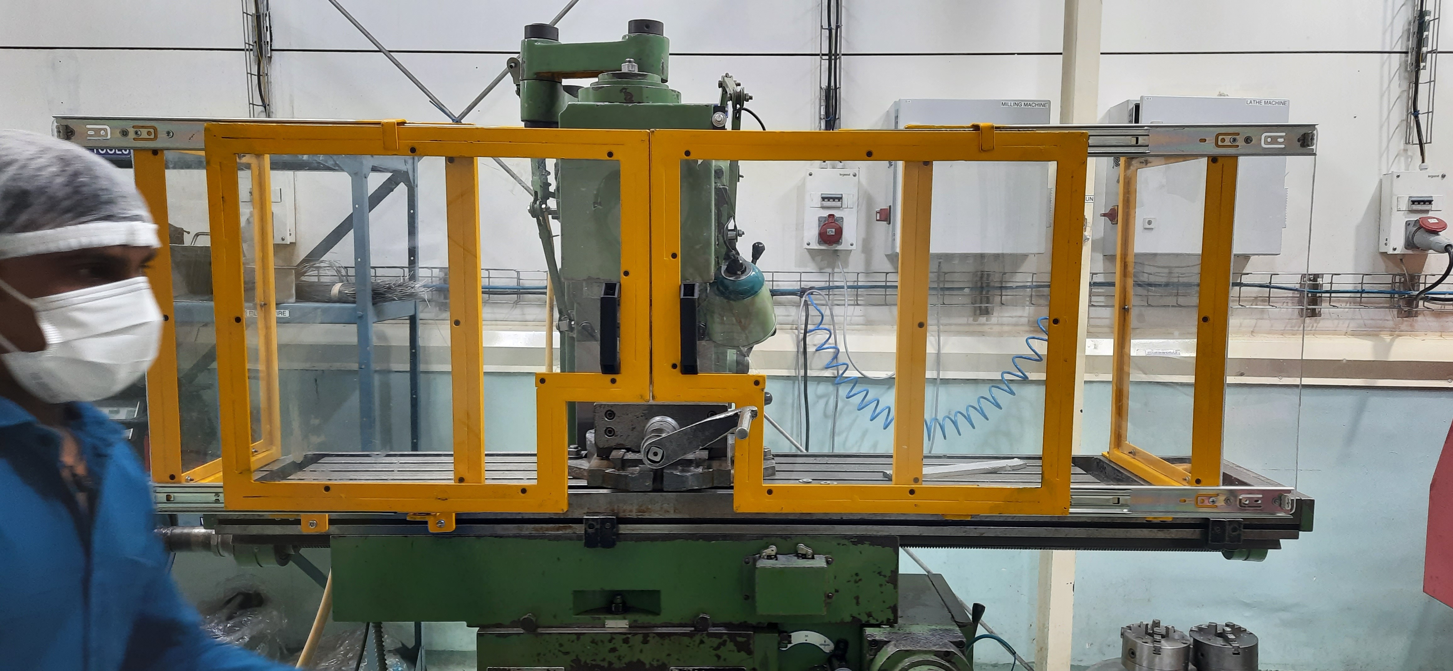 Yellow Milling Machine Safety Guard