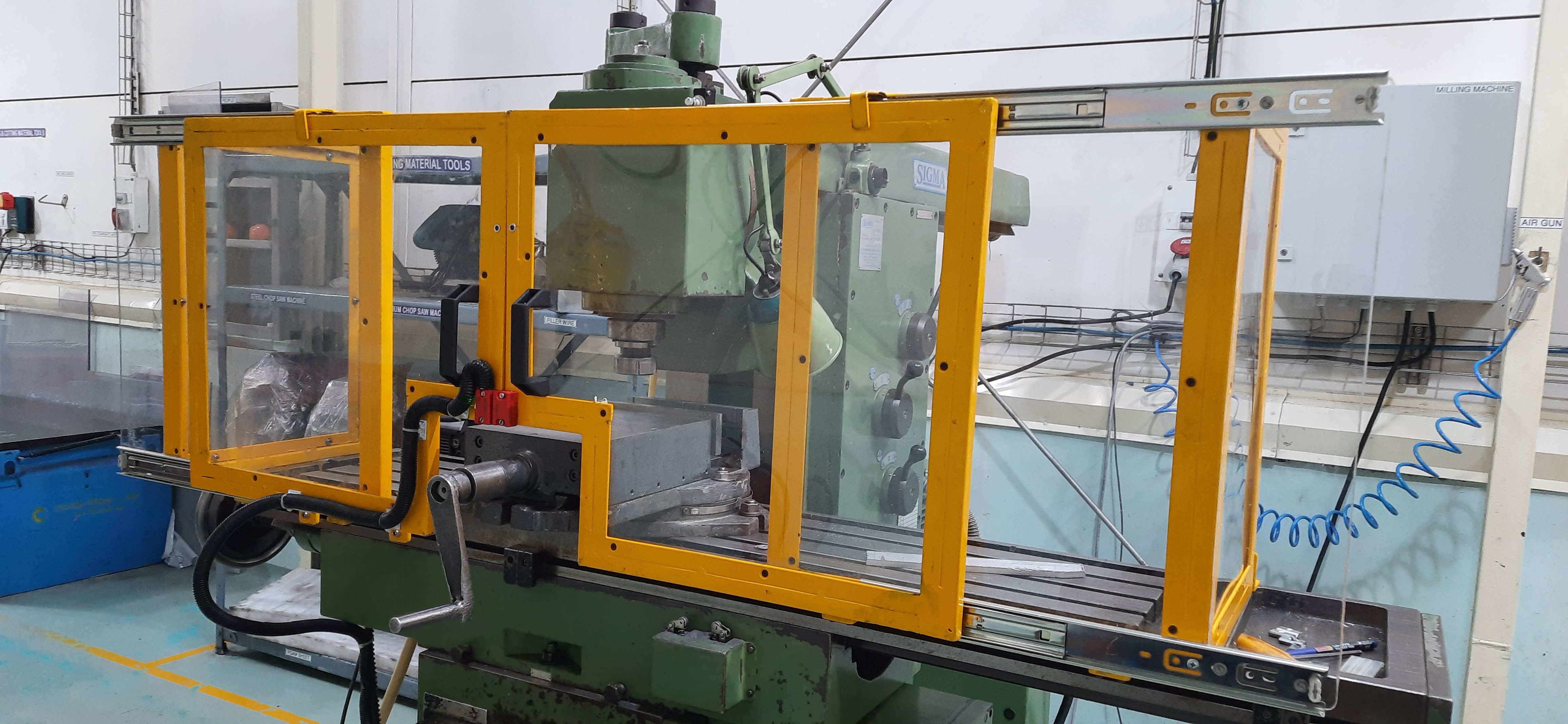 Yellow Milling Machine Safety Guard