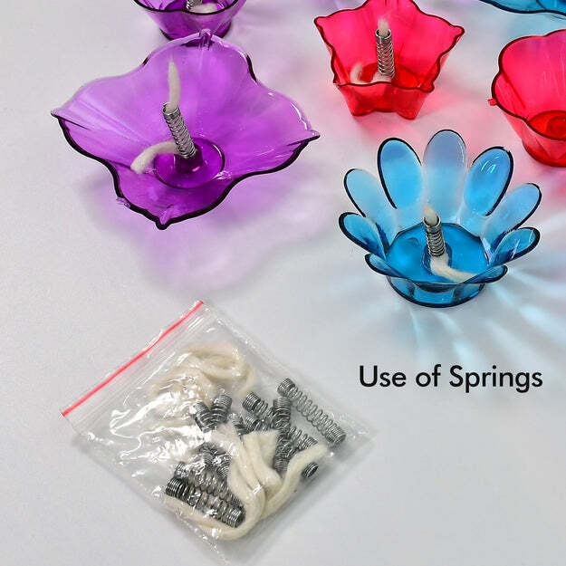 Magical Reflection Diya Set With 6 Attractive Design Cup Set Of 12 Pieces (6320)